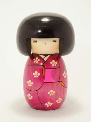 Kokeshi Rose fleurs Hanazono