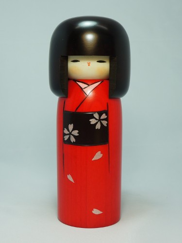 Kokeshi Rouge Fleurs Haregi