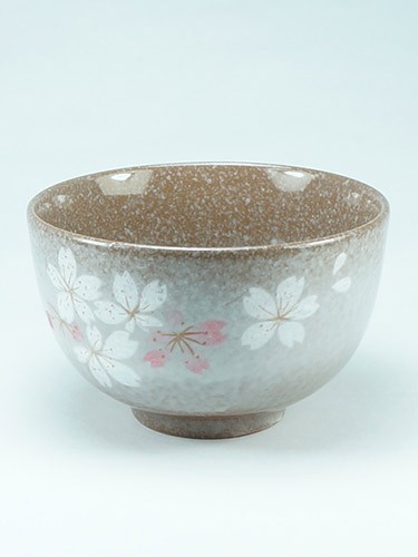 Brown tea cup with flowers Heian Sakura