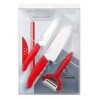 2 Kyocera ceramic knifes 11&14cm + peeler + board