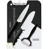 2 Kyocera ceramic knifes 11&14cm + peeler + board