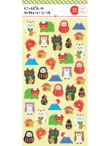 Autocollants Maneki & Daruma